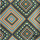 Psychedelic Geometric Printed Silk Georgette - Multicolor - Fabrics & Fabrics