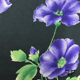 Floral Printed Silk Chiffon - Black/Purple - Fabrics & Fabrics