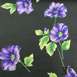 Floral Printed Silk Chiffon - Black/Purple