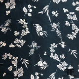 Floral Printed Silk Charmeuse - Navy/Baby Pink - Fabrics & Fabrics