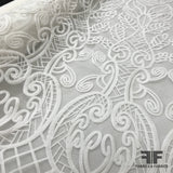 Novelty Embroidered Organza - White - Fabrics & Fabrics