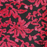 Floral Ribbon Embroidered Lace - Pink/Black - Fabrics & Fabrics