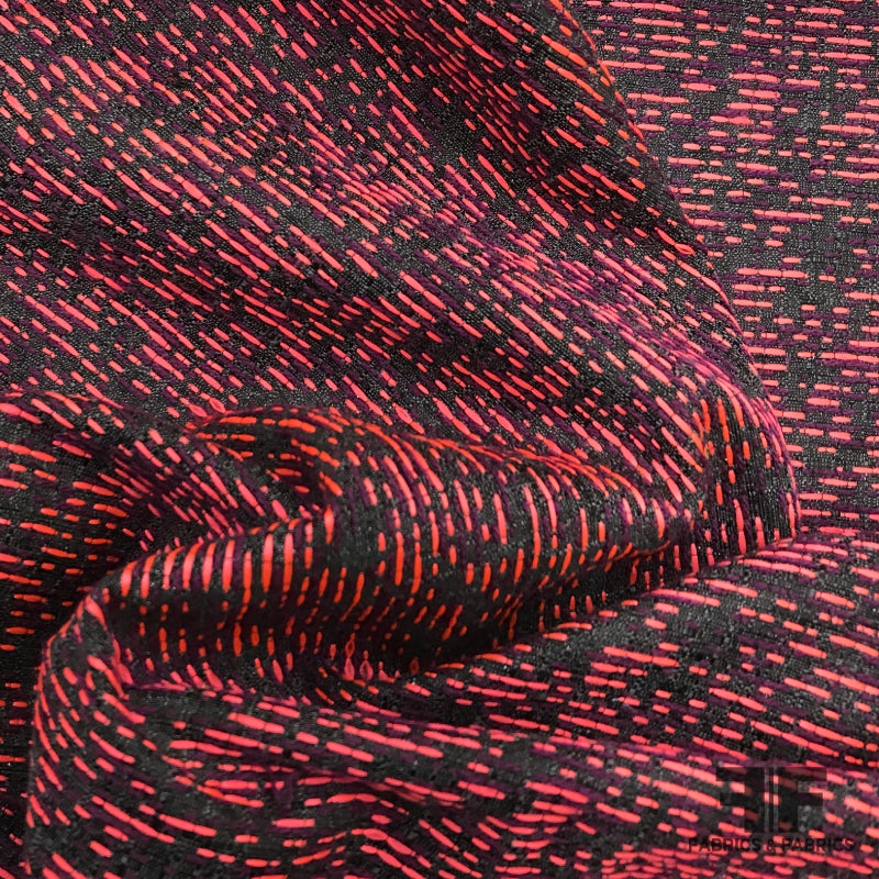 Thread Striped Brocade - Pink/Purple/Grey - Fabrics & Fabrics