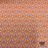 Italian Abstract Motif Stretch Brocade - Orange/Pink - Fabrics & Fabrics