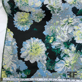 Italian Floral Brocade - Green/Blue - Fabrics & Fabrics
