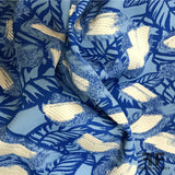 Feather Woven Brocade - Blue/White - Fabrics & Fabrics
