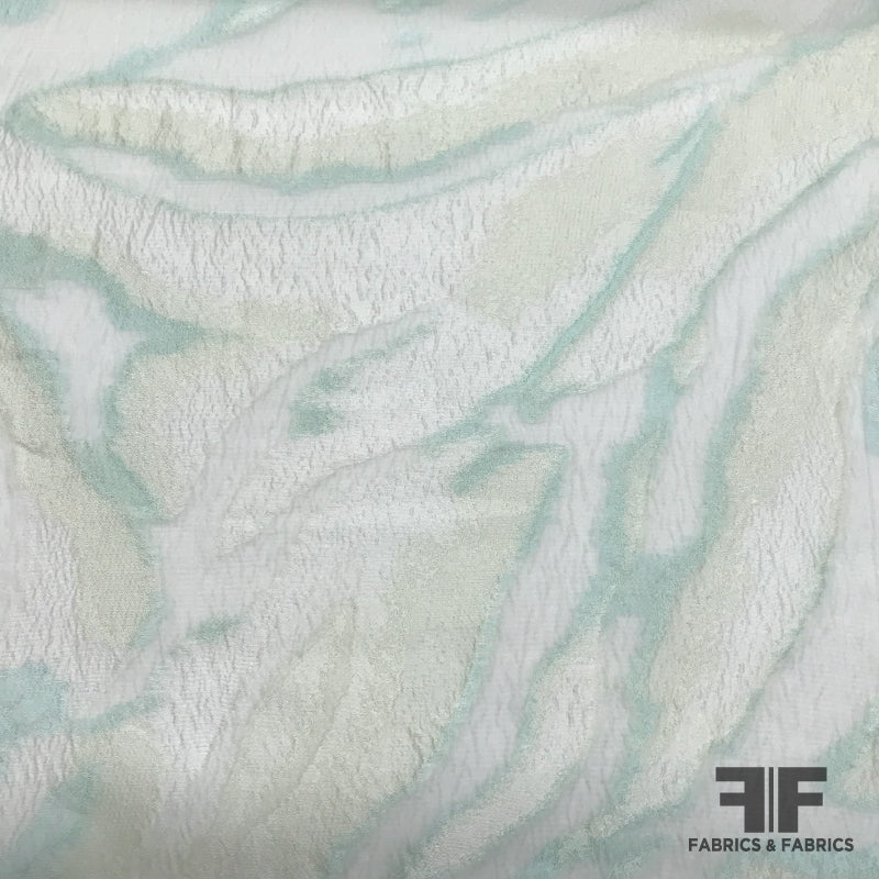 Italian Novelty Textured Burnout Organza - Mint - Fabrics & Fabrics