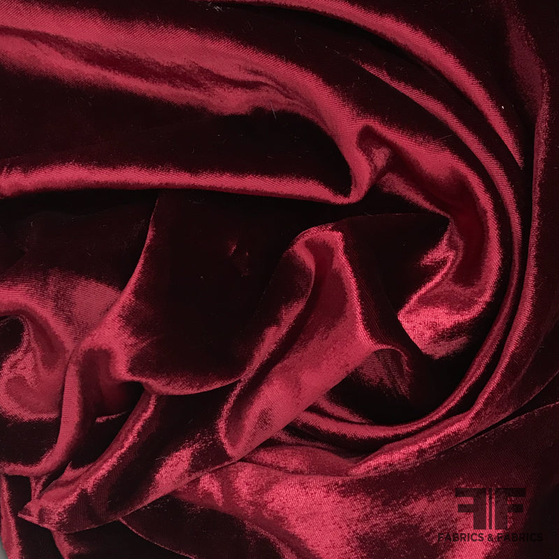 Solid Silk Panné Velvet Fabric Burgundy Fabrics & Fabrics