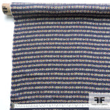Graphic Stripe Printed Silk Chiffon - Blue