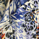 Abstract Animal Printed Cotton - Blue - Fabrics & Fabrics