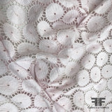 Geometric Cotton Eyelet - Pale Pink - Fabrics & Fabrics