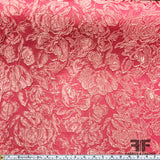 French Textured Rosette Floral Brocade - Pink - Fabrics & Fabrics