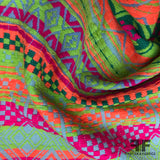 Italian Geometric Novelty Suiting - Neon - Fabrics & Fabrics