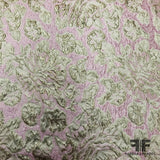 Floral Metallic Brocade - Pale Pink/Gold - Fabrics & Fabrics