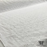 Geometric Cotton Eyelet - White - Fabrics & Fabrics
