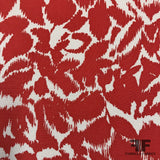 Floral Printed Crepe de Chine - Red/White - Fabrics & Fabrics