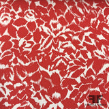 Floral Printed Crepe de Chine - Red/White