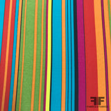 Multi-sized Striped Silk Crepe de Chine - Multicolor - Fabrics & Fabrics
