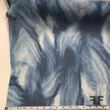 Brushstroke Printed Silk Chiffon - Blue - Fabrics & Fabrics