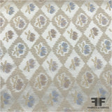 Geometric & Floral Brocade - Beige - Fabrics & Fabrics