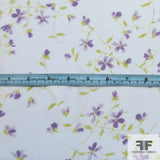 Floral Printed Silk Chiffon - Baby Blue/Purple/Green