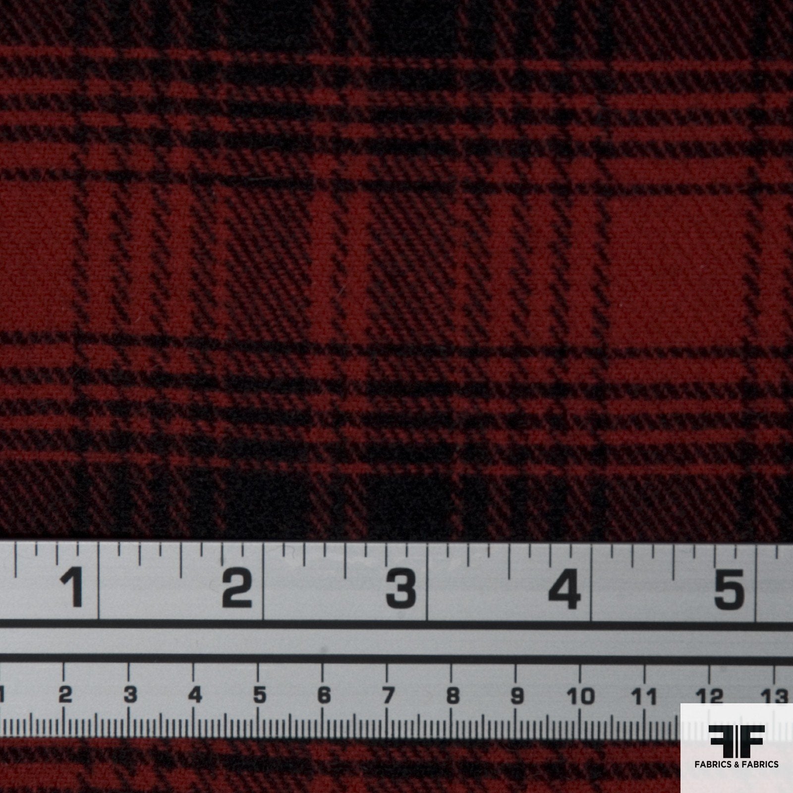Plaid Double-Faced Wool/Cashmere Coating - Red/Black