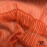 Burnout Silk Striped Jacquard - Salmon - Fabrics & Fabrics