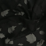 Leaf Design Burnout Silk - Black/Taupe - Fabrics & Fabrics