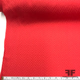 Chevron Silk Jacquard - Red - Fabrics & Fabrics