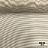 Italian Striped Crinkled Silk Chiffon - Brown/Ivory - Fabrics & Fabrics