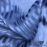 Striped Silk Burnout Jacquard - Blue - Fabrics & Fabrics