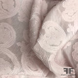 Floral Shantung Silk Burnout - Pale Pink - Fabrics & Fabrics