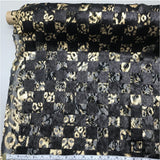 Metallic Sequin Checkerboard Lace - Black/Gold - Fabrics & Fabrics