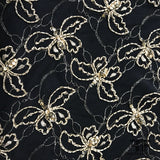 Couture Butterfly Beaded Netting - Black/Gold