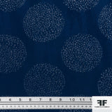 Italian Novelty Silk fabric - Blue circles
