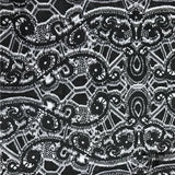 Burnout Italian Novelty Woven - Black/White - Fabrics & Fabrics
