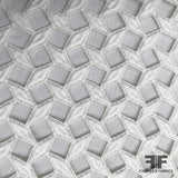 Italian Geometric Guipure Lace - White - Fabrics & Fabrics