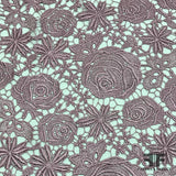 Floral Guipure Lace - Purple - Fabrics & Fabrics