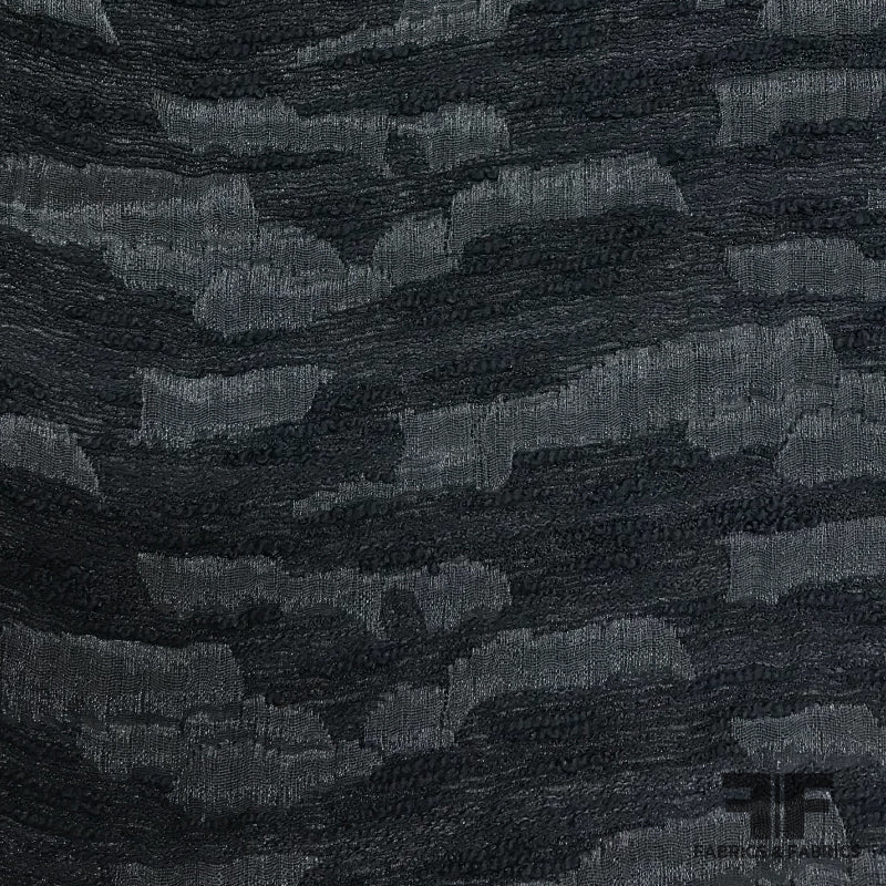 Abstract Open-Weave Brocade - Black - Fabrics & Fabrics