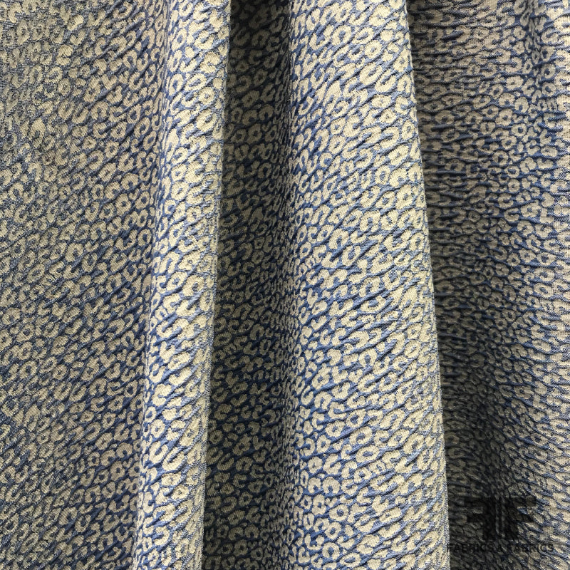 Stretch Cheetah Cotton Jacquard - Blue/Taupe – Fabrics & Fabrics