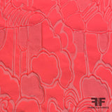 Italian Metallic Abstract Brocade - Hot Pink - Fabrics & Fabrics