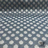 Polka Dot Metallic Brocade - Blue/Beige - Fabrics & Fabrics