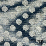 Polka Dot Metallic Brocade - Blue/Beige - Fabrics & Fabrics