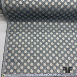 Polka Dot Metallic Brocade - Blue/Beige - Fabrics & Fabrics