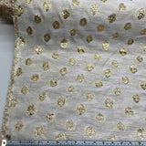 Novelty Italian Metallic Floral Woven Organza - Gold/Ivory - Fabrics & Fabrics
