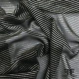 Metallic Italian Striped Silk Chiffon - Gold/Black