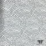 Geometric Abstract Printed Silk Chiffon - Black & White - Fabrics & Fabrics