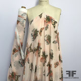 Butterfly & Floral Printed Chiffon - Pink - Fabrics & Fabrics