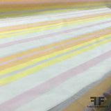 Sherbert Striped Silk Organza - Sheer/Pink/Orange/Yellow - Fabrics & Fabrics