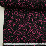 Italian Abstract Dot Printed Silk Georgette - Pink/Black - Fabrics & Fabrics